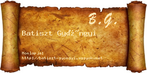 Batiszt Gyöngyi névjegykártya